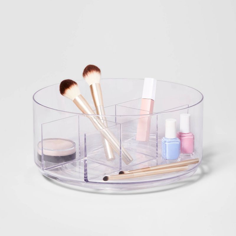 Bathroom Plastic Spinning Turntable Beauty Organizer Clear