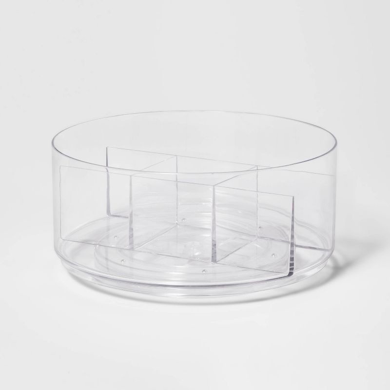 slide 1 of 4, Bathroom Plastic Spinning Turntable Beauty Organizer Clear - Brightroom™, 1 ct