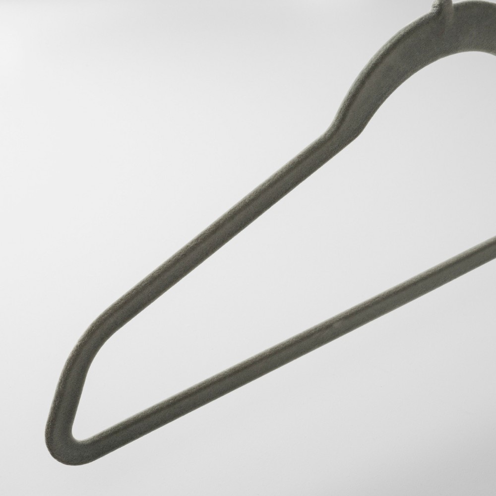 slide 3 of 4, 10pk Non Slip Velvet Hanger Gray - Made By Design, 1 ct