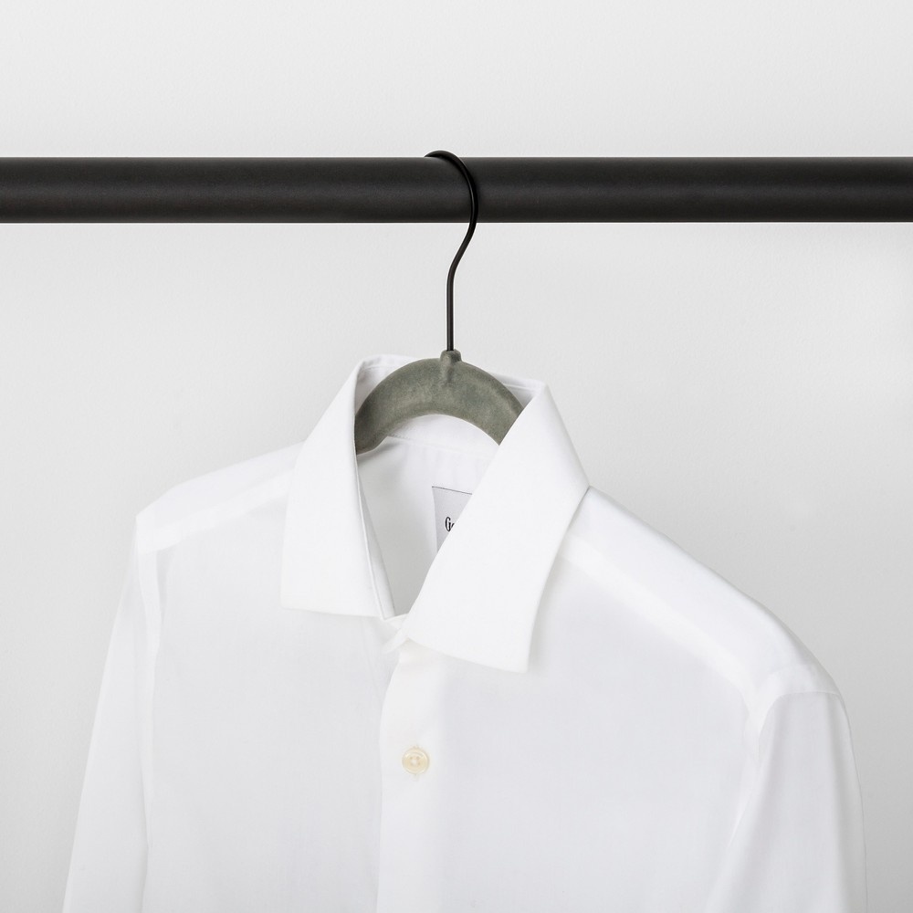 slide 4 of 4, 10pk Non Slip Velvet Hanger Gray - Made By Design, 1 ct