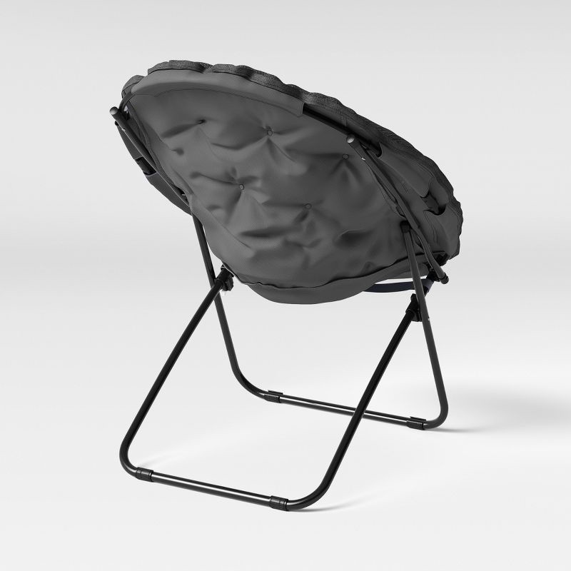 slide 4 of 4, Dish Dorm Chair Gray - Room Essentials™: Cushioned, Foldable Steel Frame, No Assembly, Modern Accent Chair, 1 ct