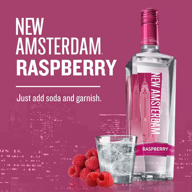 slide 6 of 6, New Amsterdam Raspberry Flavored Vodka - 750ml Bottle, 750 ml