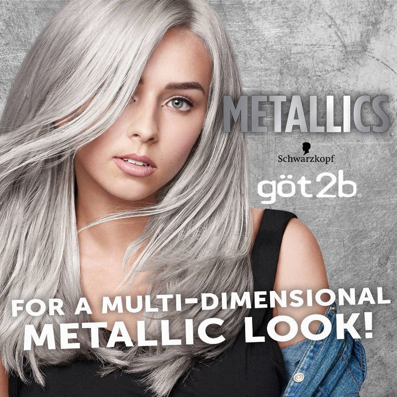 slide 3 of 6, Got2b Permanent Hair Color - Metallic Silver - 4.8 fl oz/1 Kit, 4.8 fl oz