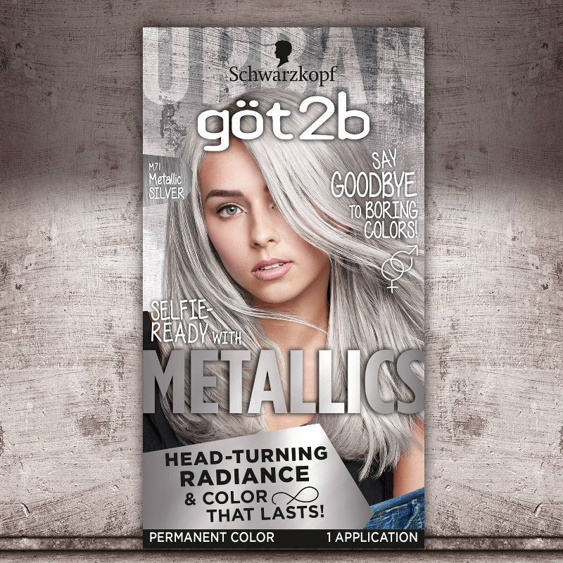 slide 5 of 6, Got2b Permanent Hair Color - Metallic Silver - 4.8 fl oz/1 Kit, 4.8 fl oz