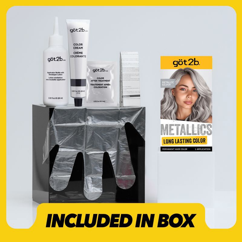 slide 6 of 10, Got2b Permanent Hair Color - Metallic Silver - 4.8 fl oz/1 Kit, 4.8 fl oz