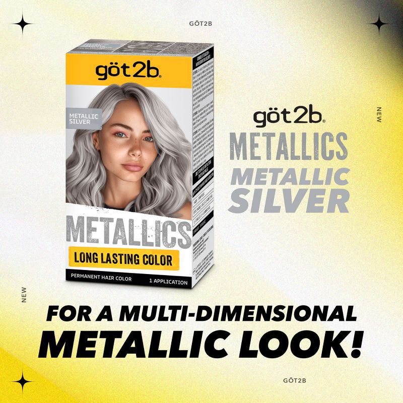 slide 7 of 10, Got2b Permanent Hair Color - Metallic Silver - 4.8 fl oz/1 Kit, 4.8 fl oz