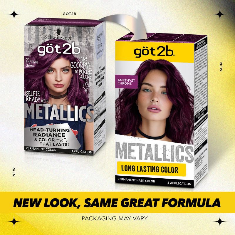 slide 2 of 10, Got2b Permanent Hair Color - Metallic Amethyst Chrome - 4.8 fl oz/1 Kit, 4.8 fl oz
