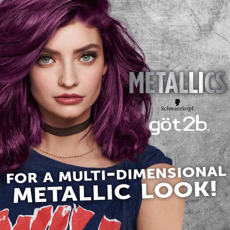 slide 3 of 9, Got2b Permanent Hair Color - Metallic Amethyst Chrome - 4.8 fl oz/1 Kit, 4.8 fl oz