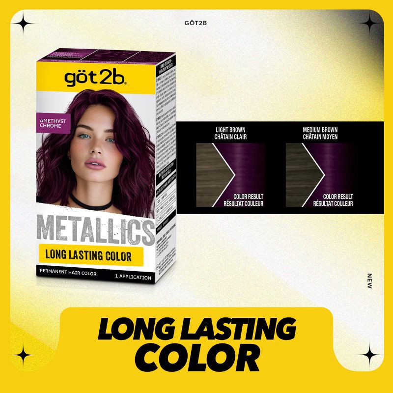 slide 3 of 10, Got2b Permanent Hair Color - Metallic Amethyst Chrome - 4.8 fl oz/1 Kit, 4.8 fl oz