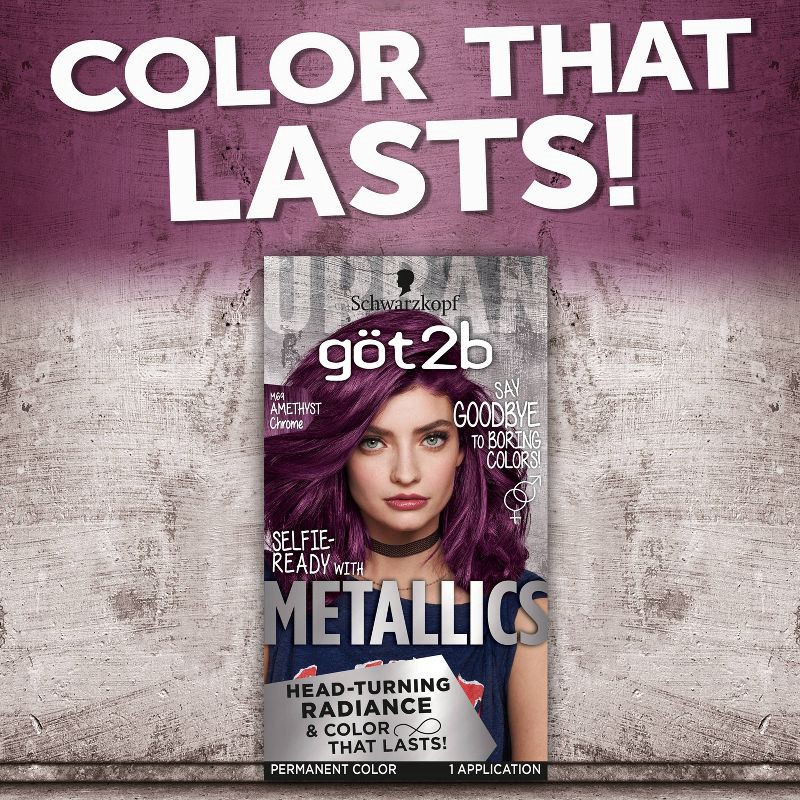 slide 4 of 9, Got2b Permanent Hair Color - Metallic Amethyst Chrome - 4.8 fl oz/1 Kit, 4.8 fl oz