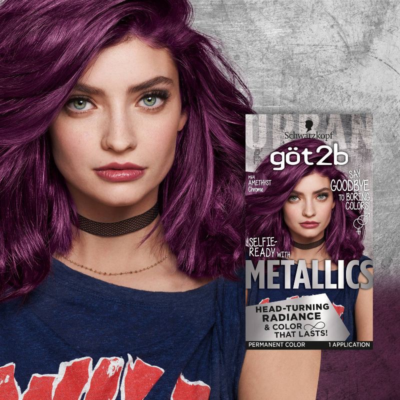 slide 5 of 9, Got2b Permanent Hair Color - Metallic Amethyst Chrome - 4.8 fl oz/1 Kit, 4.8 fl oz