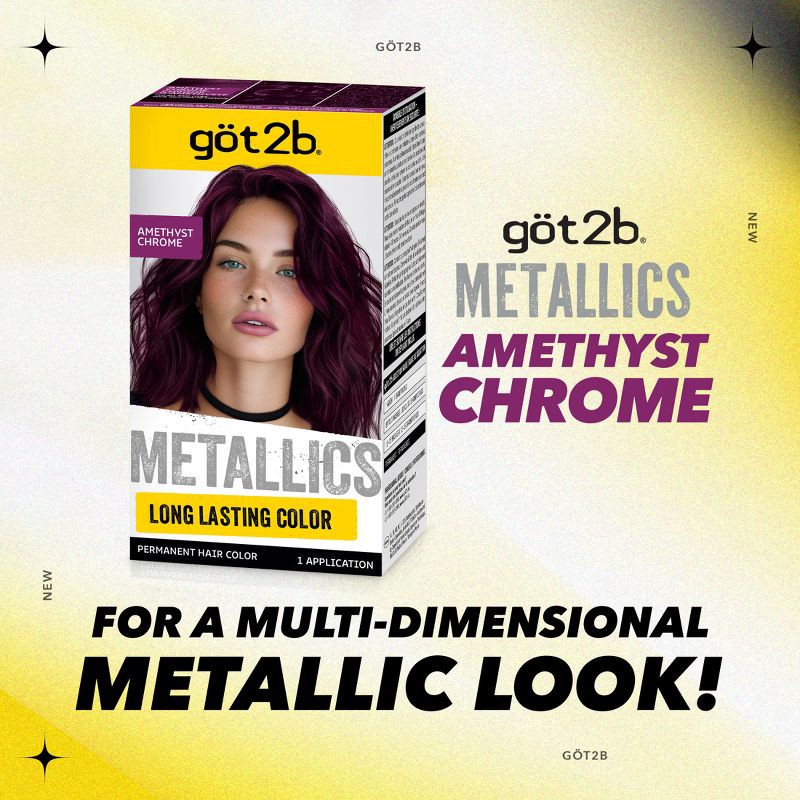 slide 7 of 10, Got2b Permanent Hair Color - Metallic Amethyst Chrome - 4.8 fl oz/1 Kit, 4.8 fl oz