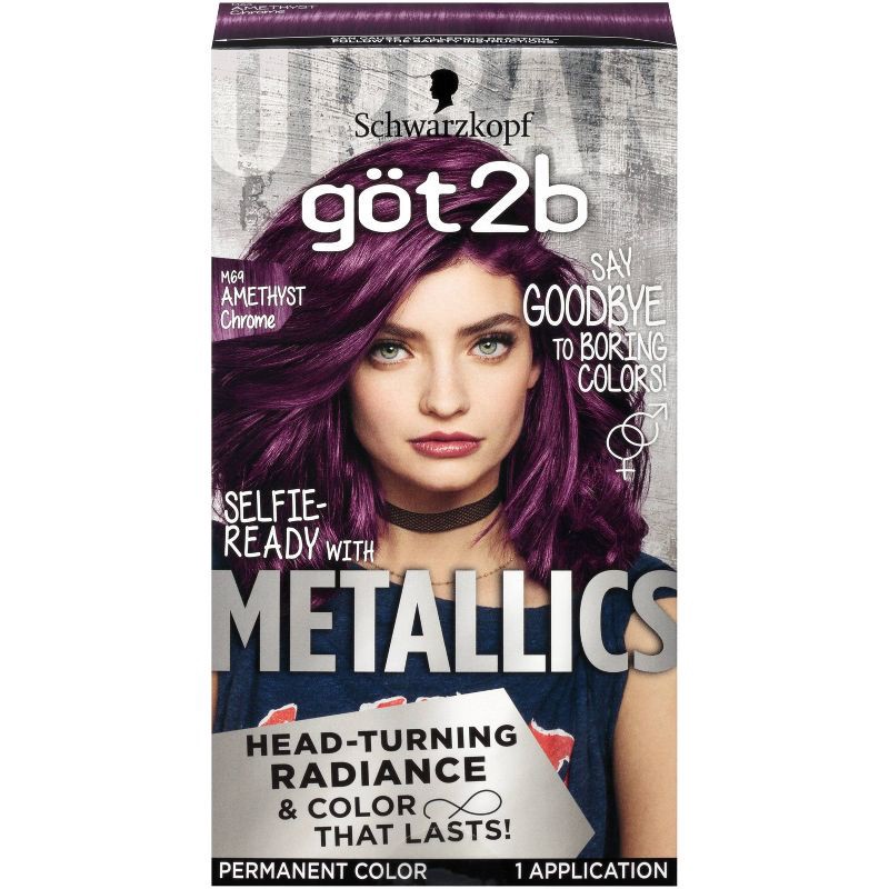 slide 1 of 9, Got2b Permanent Hair Color - Metallic Amethyst Chrome - 4.8 fl oz/1 Kit, 4.8 fl oz