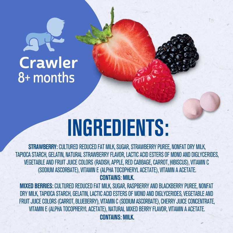 slide 10 of 10, Gerber Baby Food Strawberry & Mixed Berries Freeze-Dried Yogurt Melts Baby Snacks Variety Pack - 4oz, 4 oz
