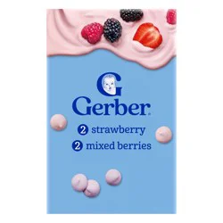 Gerber Baby Food Strawberry & Mixed Berries Freeze-Dried Yogurt Melts Baby Snacks Variety Pack - 4oz