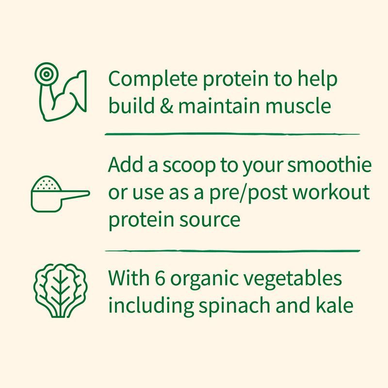 slide 5 of 8, Garden of Life Organic Vegan Protein + Greens Plant Based Shake Mix Powder - Vanilla - 17.4oz, 17.4 oz