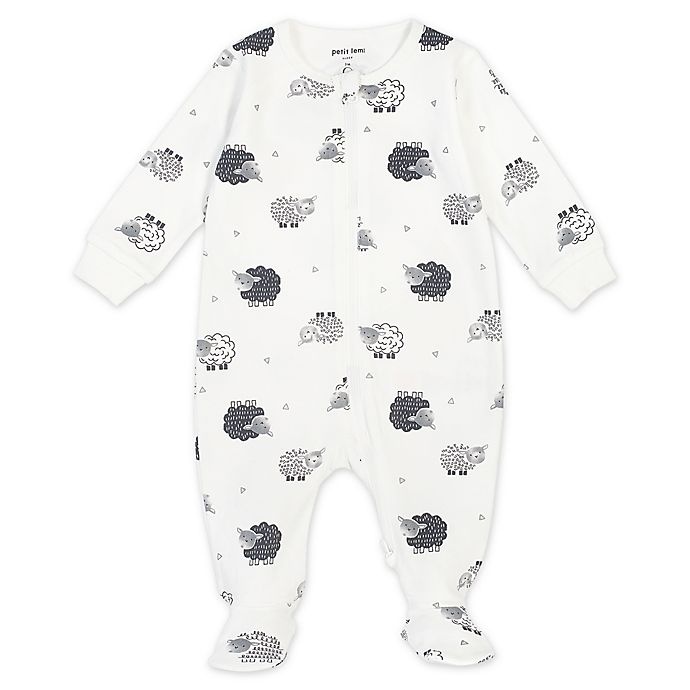 slide 1 of 1, Petit Lem Newborn Lamb Organic Cotton Footie - Ivory, 1 ct