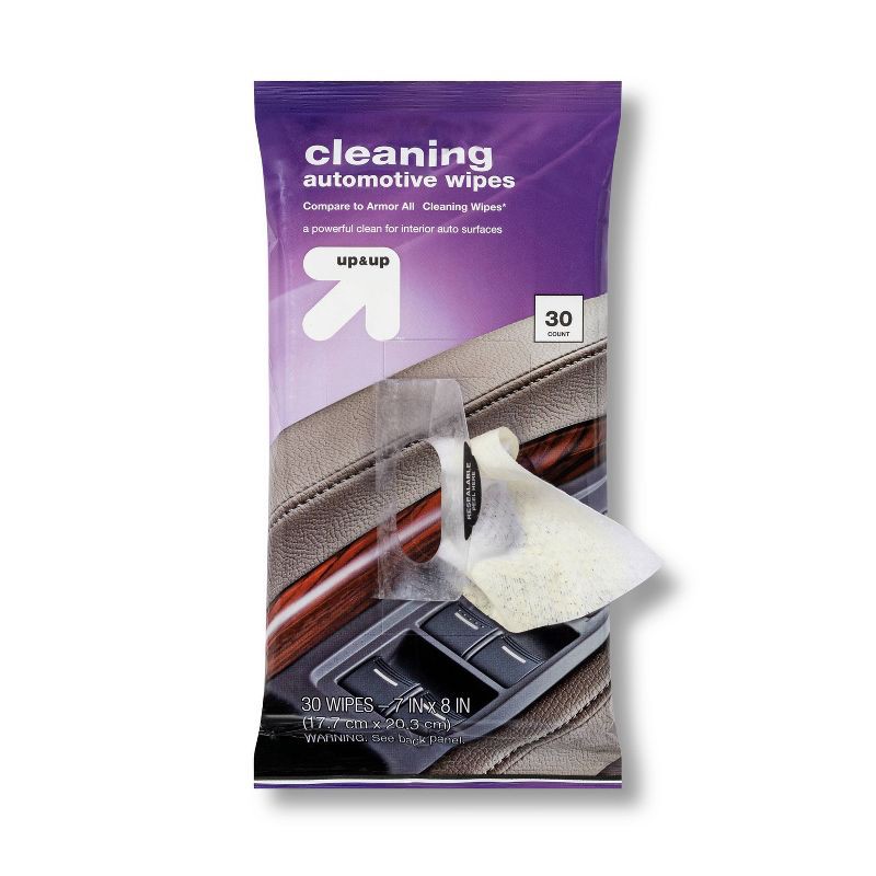 slide 3 of 3, 27ct Cleaning Automotive Wipes Pouch - up & up™, 27 ct