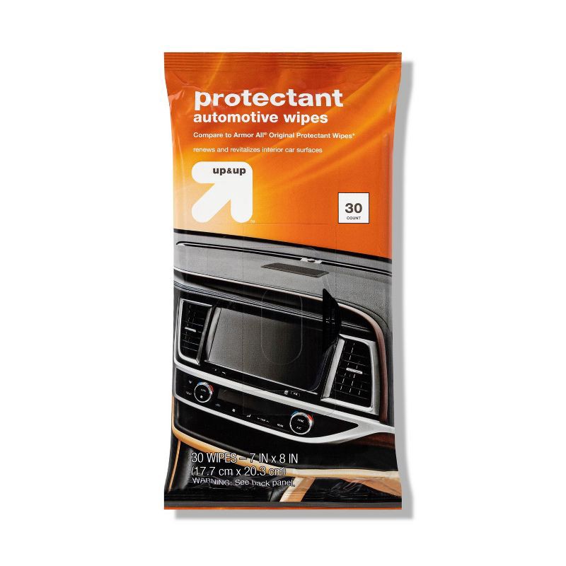 slide 1 of 3, 27ct Protectant Automotive Wipes Pouch - up & up™, 27 ct
