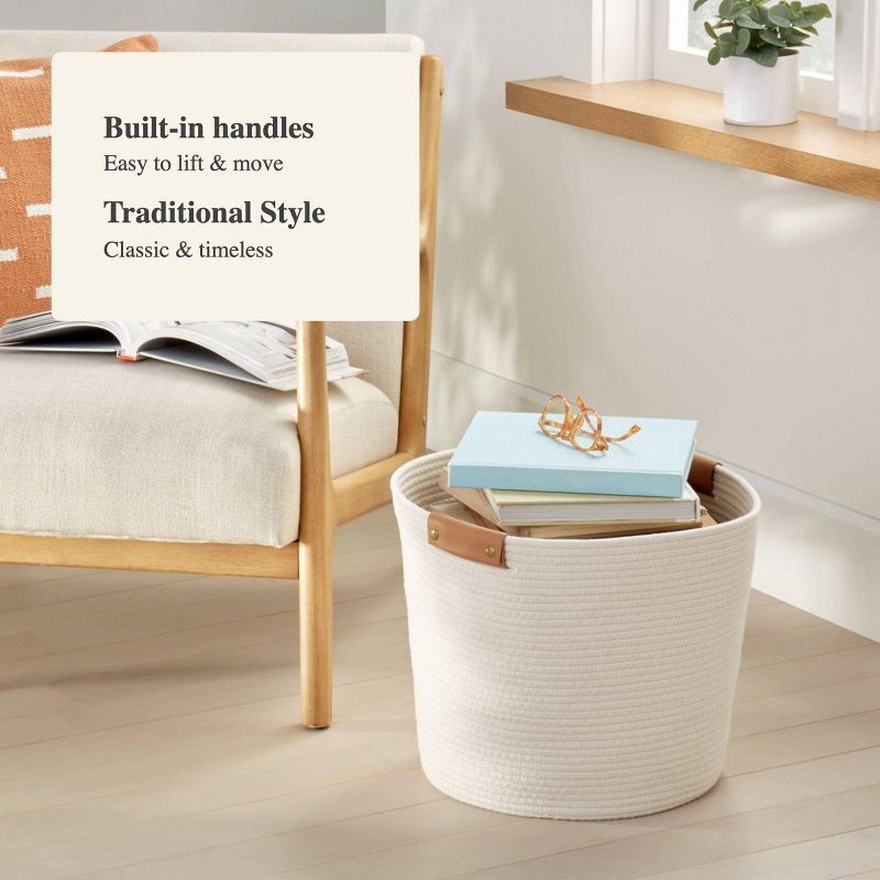 slide 4 of 6, Decorative Coiled Rope Basket Cream - Brightroom™, 1 ct