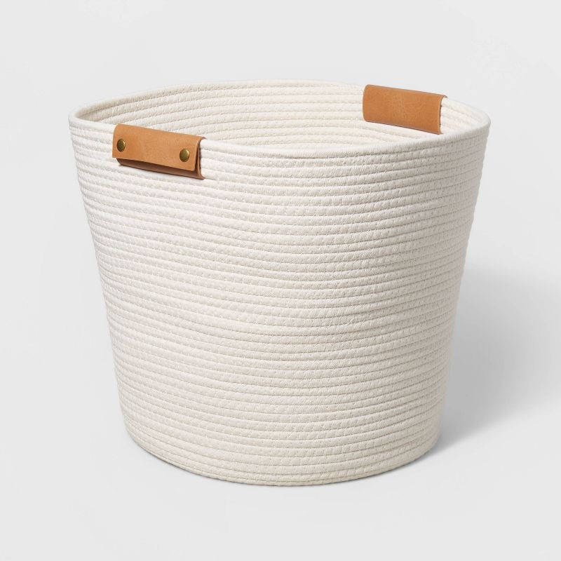 slide 1 of 5, Decorative Coiled Rope Basket Cream - Brightroom™, 1 ct