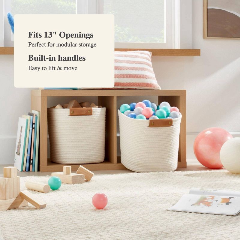 slide 4 of 5, 13" Decorative Coiled Rope Basket Cream - Brightroom™, 1 ct