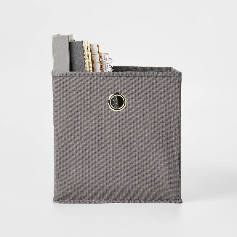 slide 2 of 3, 11" Fabric Cube Storage Bin Warm Gray - Room Essentials™: Square Storage, 11 Inch System Compatible, 25 lb Capacity, 25 lb