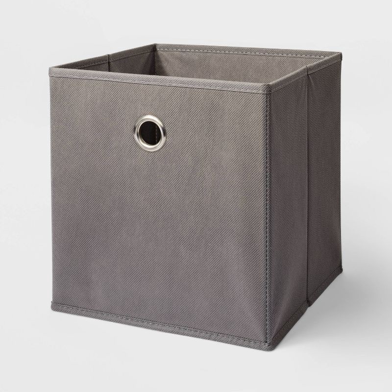 slide 1 of 3, 11" Fabric Cube Storage Bin Warm Gray - Room Essentials™: Square Storage, 11 Inch System Compatible, 25 lb Capacity, 25 lb