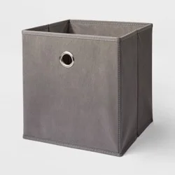 11" Fabric Cube Storage Bin Warm Gray - Room Essentials™: Square Storage, 11 Inch System Compatible, 25 lb Capacity