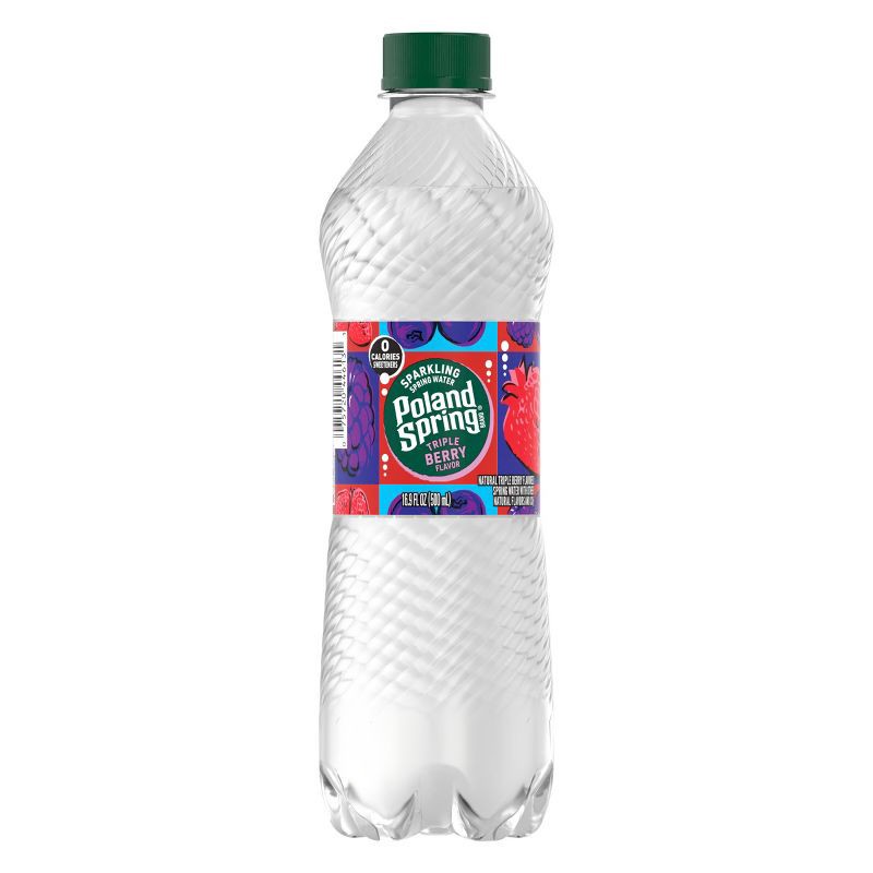 slide 4 of 8, Poland Spring Triple Berry Flavored Sparkling Water - 8pk/16.9 fl oz Bottles, 8 ct, 16.9 fl oz