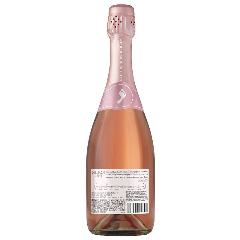 slide 2 of 4, Barefoot Bubbly Brut Rose Champagne Sparkling Wine - 750ml Bottle, 750 ml