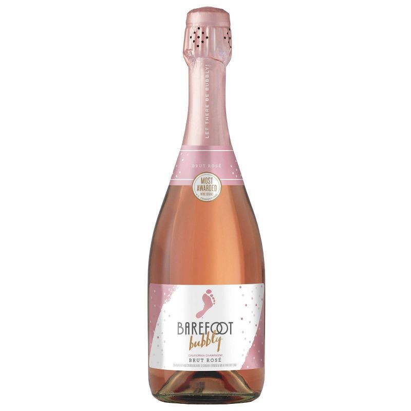 slide 1 of 4, Barefoot Bubbly Brut Rose Champagne Sparkling Wine - 750ml Bottle, 750 ml