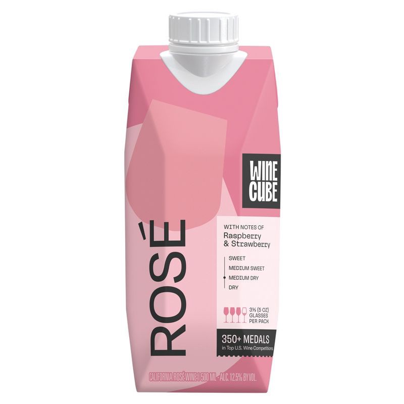 slide 1 of 4, Rosé Wine - 500ml Box - Wine Cube™, 500 ml