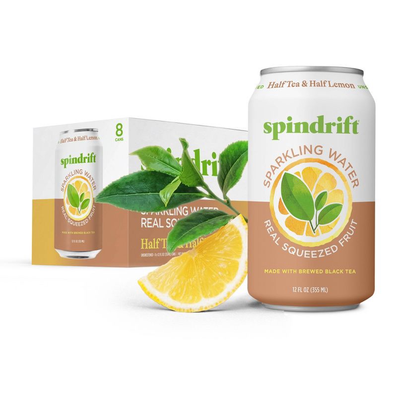 slide 1 of 6, Spindrift Half Tea/Half Lemon Sparkling Water - 8pk/12 fl oz Cans, 8 ct; 12 fl oz