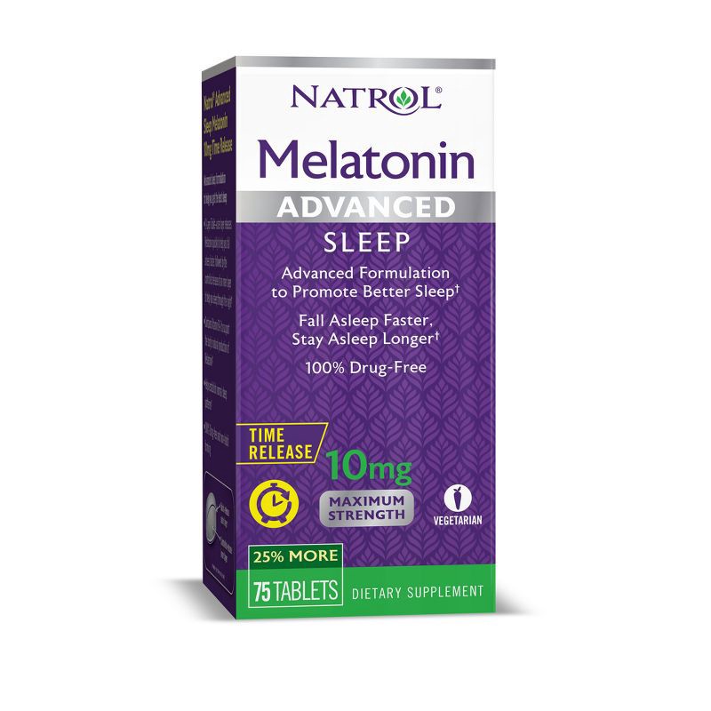 slide 1 of 1, Natrol Melatonin Advanced 10mg Time Release Sleep Aid Tablets - 75ct, 75 ct; 10 mg