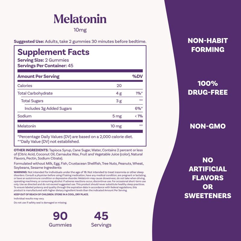 slide 5 of 10, Natrol Melatonin 10mg Sleep Aid Gummies - Strawberry - 90ct, 10mg, 90 ct