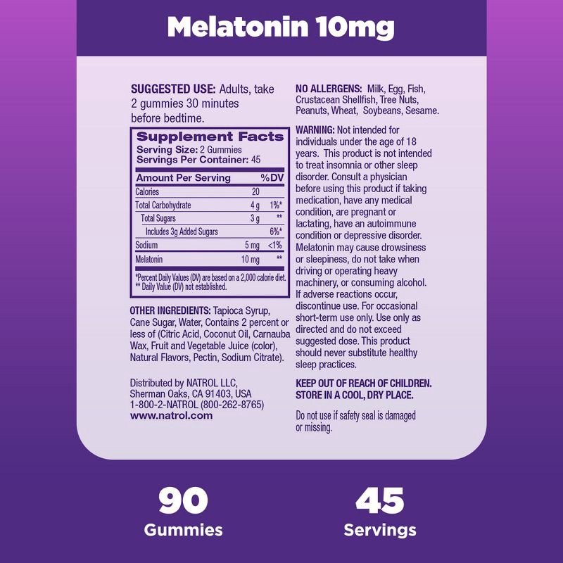 slide 5 of 10, Natrol Melatonin 10mg Sleep Aid Gummies - Strawberry - 90ct, 10mg, 90 ct