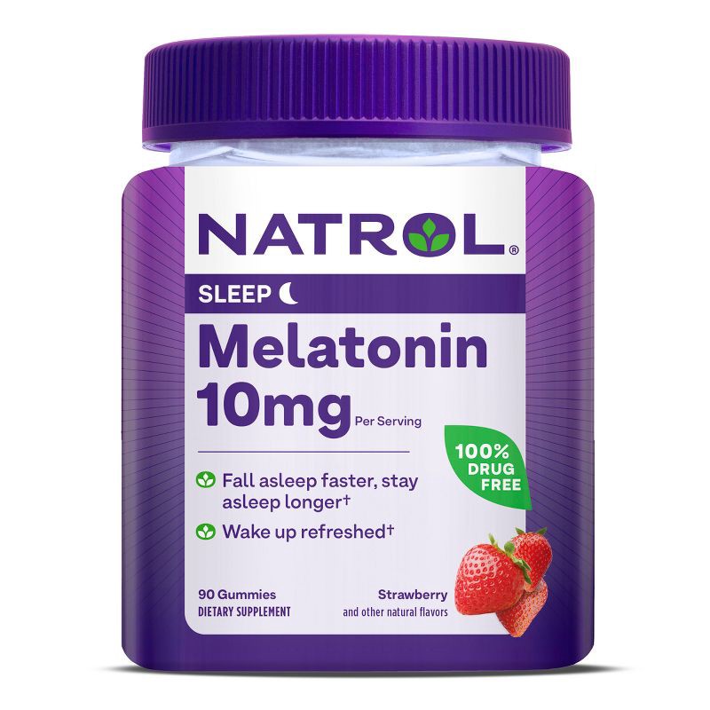 slide 1 of 10, Natrol Melatonin 10mg Sleep Aid Gummies - Strawberry - 90ct, 10mg, 90 ct