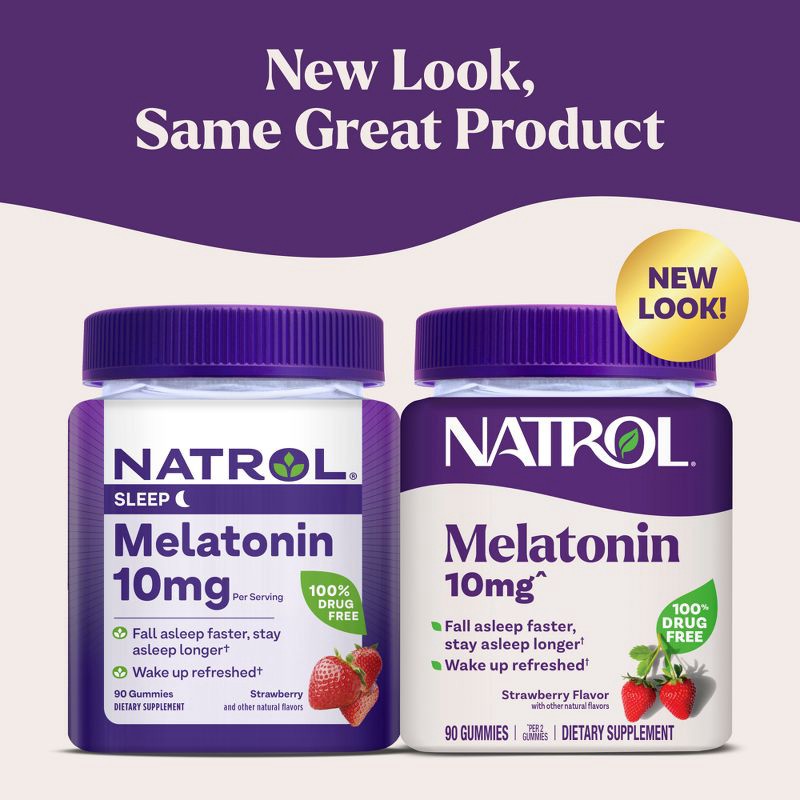 slide 10 of 10, Natrol Melatonin 10mg Sleep Aid Gummies - Strawberry - 90ct, 10mg, 90 ct