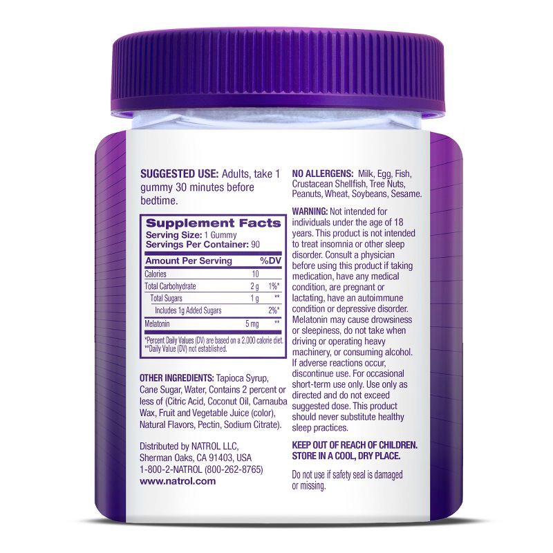 slide 10 of 11, Natrol Melatonin 5mg Sleep Aid Gummies - Strawberry - 90ct, 90 ct; 5 mg