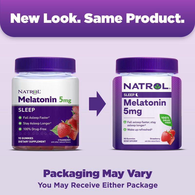 slide 11 of 11, Natrol Melatonin 5mg Sleep Aid Gummies - Strawberry - 90ct, 90 ct; 5 mg