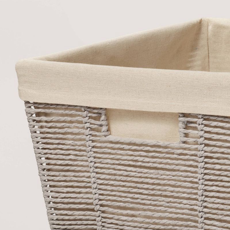 slide 3 of 5, 17" x 12" x 8" Large Woven Twisted Paper Rope Tapered Basket Gray - Brightroom™, 1 ct