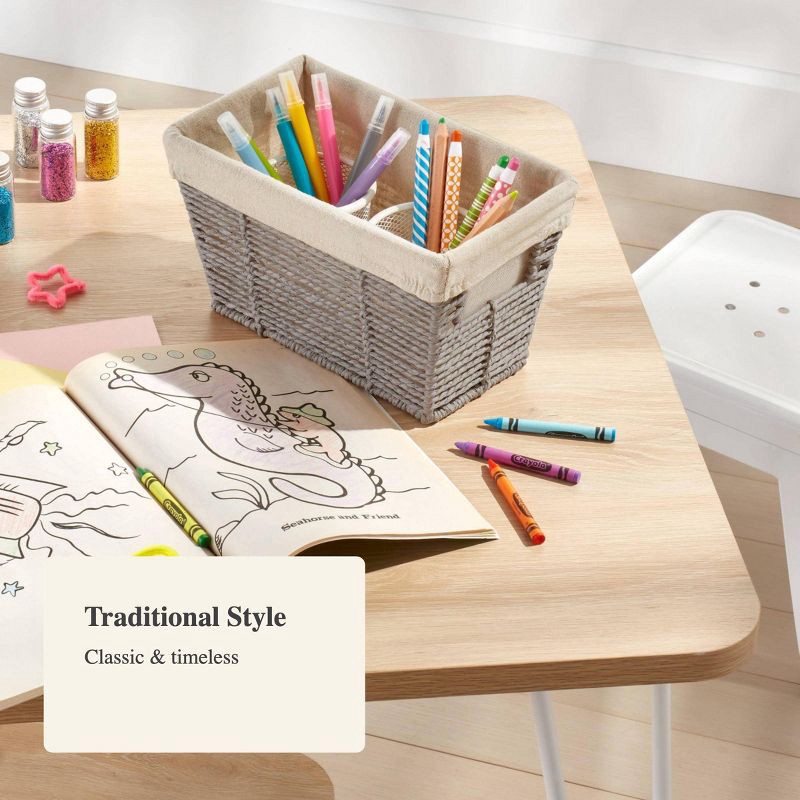 slide 4 of 5, 10.25" x 6" x 6" Small Woven Twisted Paper Rope Tapered Basket Gray - Brightroom™, 1 ct