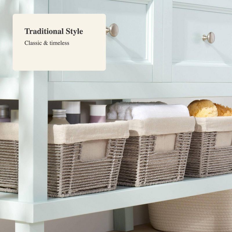 slide 4 of 5, 16" x 9" x 6" Woven Twisted Paper Rope Media Basket Gray - Brightroom™, 1 ct