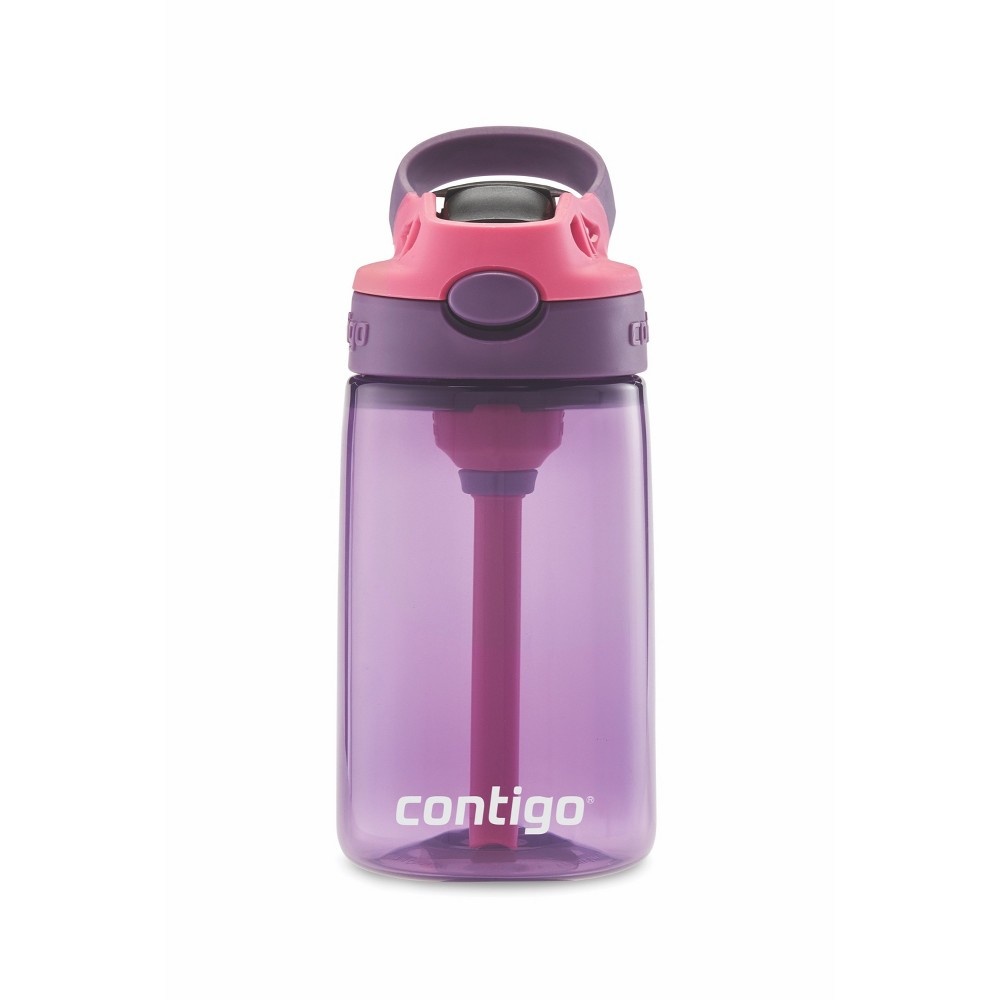 slide 2 of 5, Contigo Autospout Plastic Kids Straw Water Bottle - Purple, 14 oz