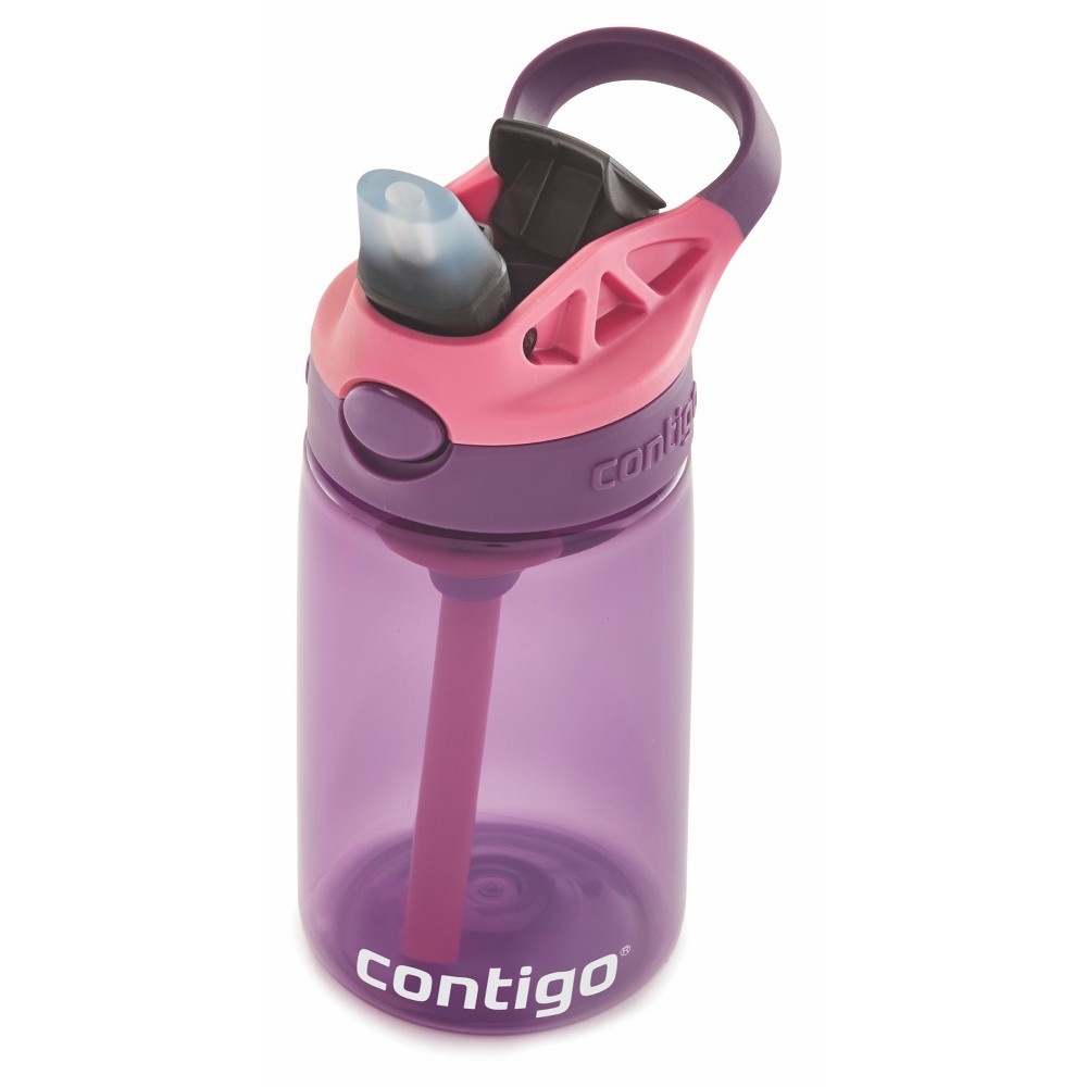 slide 3 of 5, Contigo Autospout Plastic Kids Straw Water Bottle - Purple, 14 oz