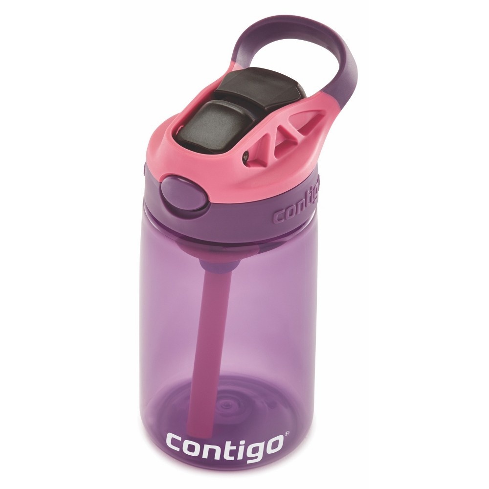 slide 4 of 5, Contigo Autospout Plastic Kids Straw Water Bottle - Purple, 14 oz