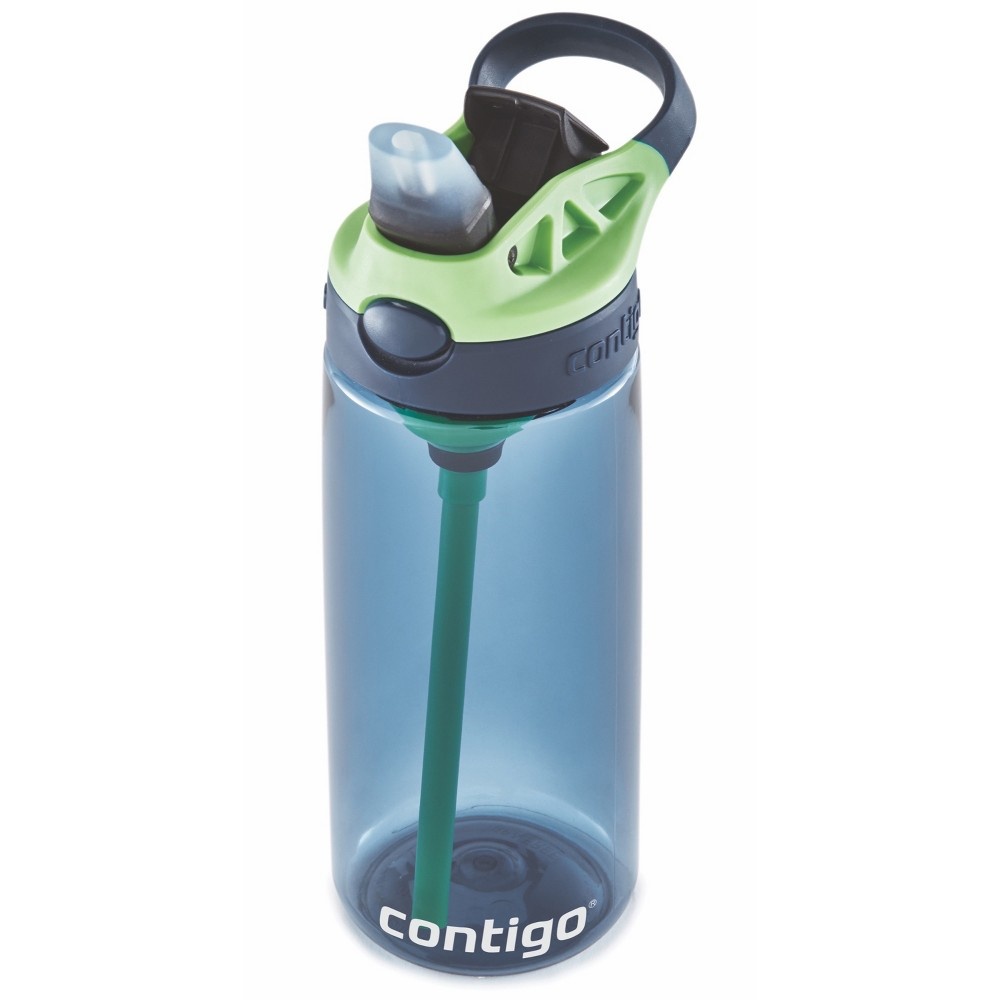 slide 5 of 5, Contigo Autospout Plastic Kids Straw Water Bottle - Blue/Green, 20 oz