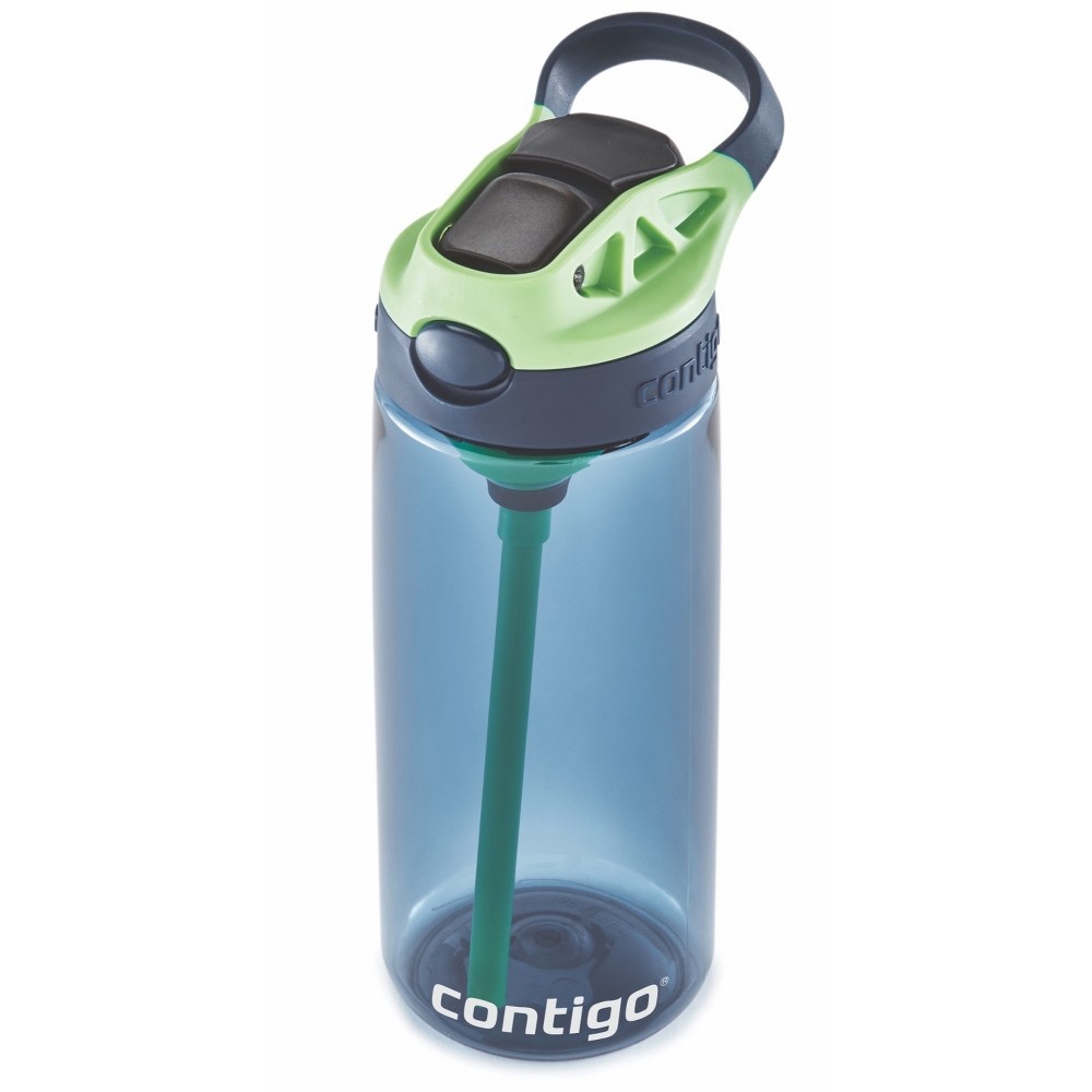 slide 2 of 5, Contigo Autospout Plastic Kids Straw Water Bottle - Blue/Green, 20 oz