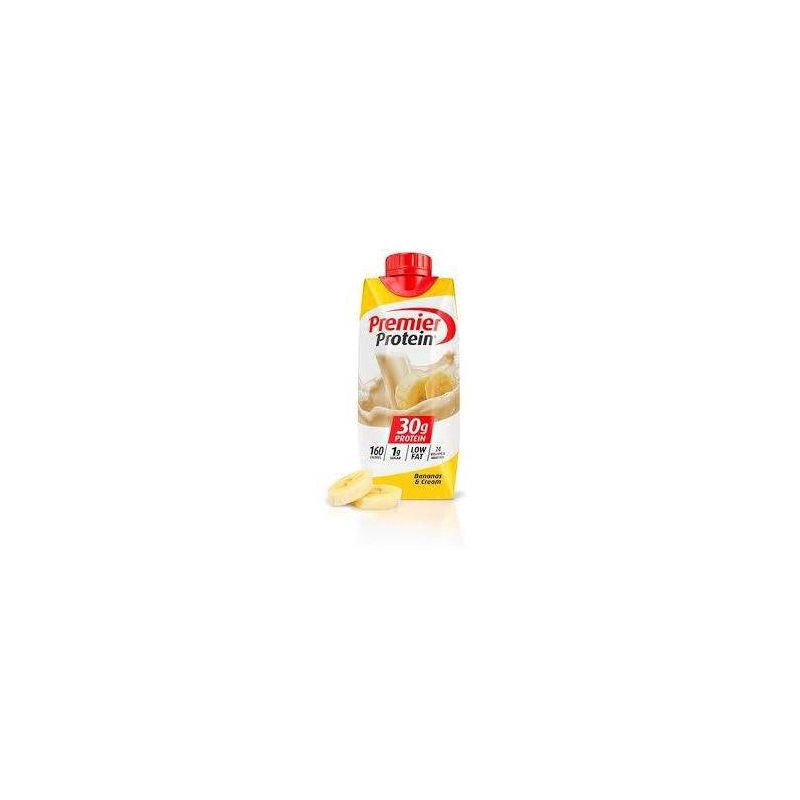 slide 3 of 6, Premier Protein Nutritional Shake - Bananas & Cream - 11 fl oz/4pk, 4 ct; 11 fl oz